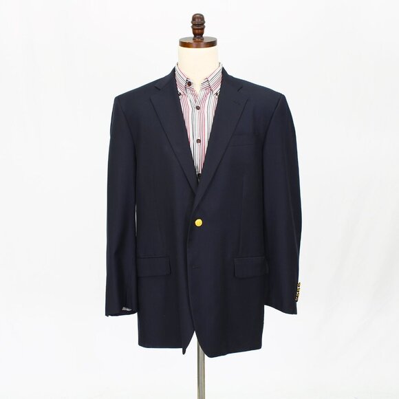 Brooks Brothers Country Club 46L Navy 2-Button Sport Coat Blazer Jacket P449